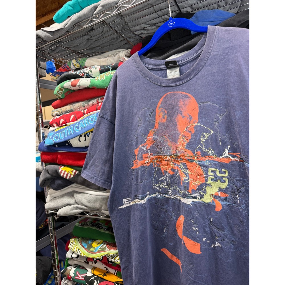 Jordan Brand Michael Jordan Embroidered Graphic T-Shirt Mens XXL Blue 23 Vintage
